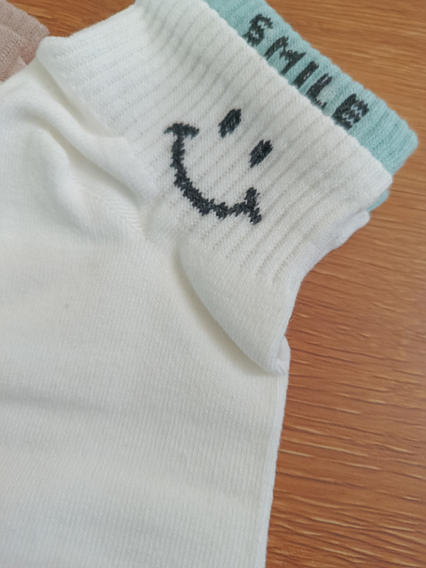 جوراب طرح SMILE دو کش در ۵ رنگ