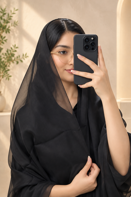 شال جنس حریر مشکی تک رنگ